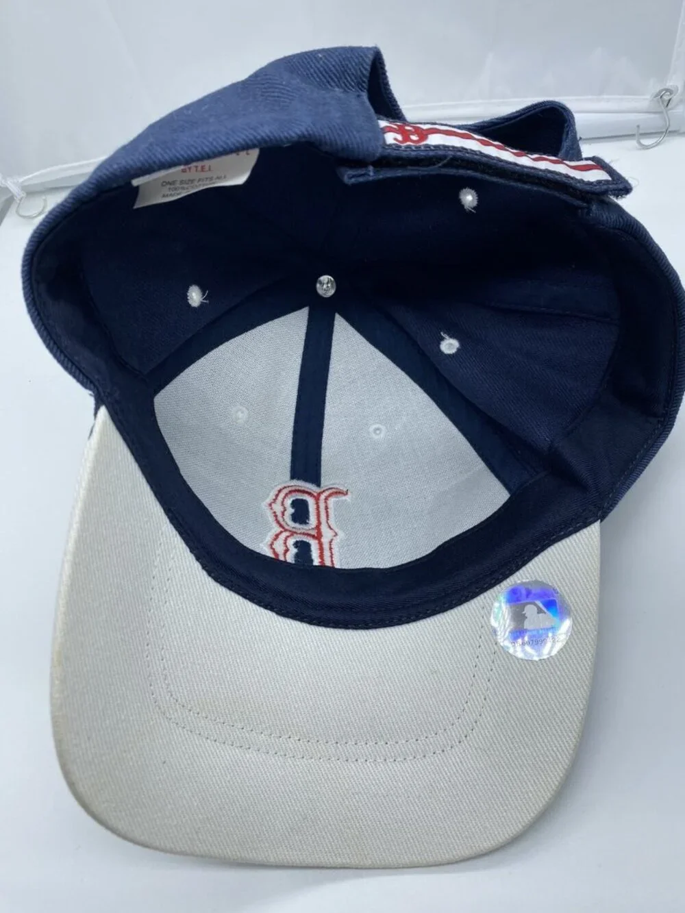 Boston Red Sox Hat Blue Adjustable Hook & Loop MLB Red B Baseball Cap